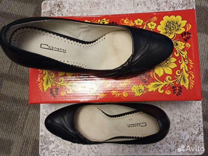 Туфли женские 36 размер натуральная кожа черный