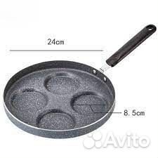 Сковорода для яичницы 24 см, 4 ячейки 7-9 см
