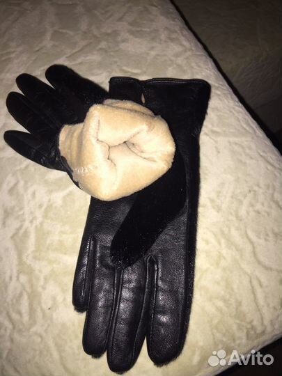 Перчатки женские кожаные