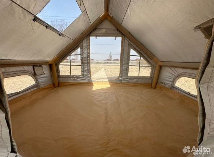 Большая надувная палатка с тентом навесом