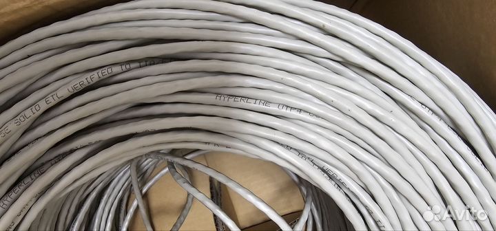 Кабель витая пара utp 5e медь Hyperline uutp4 pvc