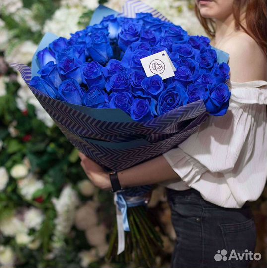 Синие розы Доставка цветов