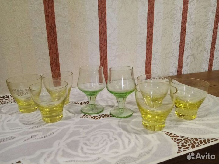 Рюмки, кружки из цветного стекла СССР