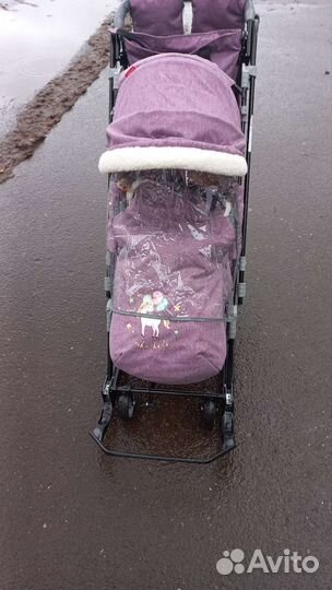 Детские санки коляска с колесами