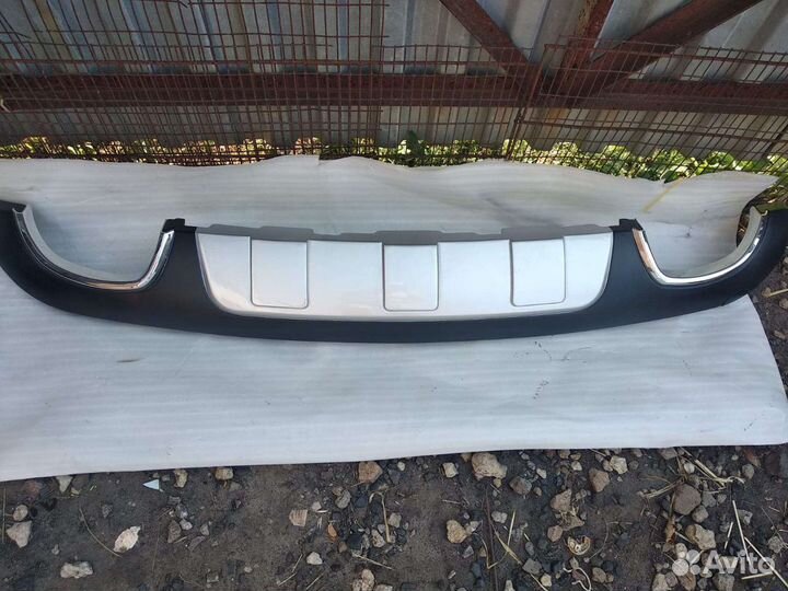 Накладка на задний бампер Хендай Санте Фе