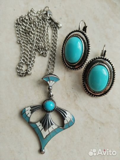 Серьги, комплекты мельхиор винтаж