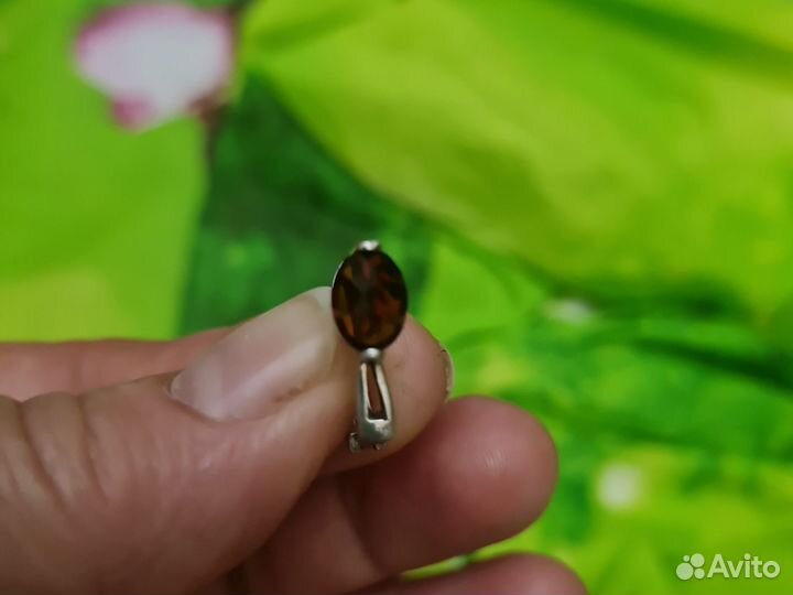Серьги с гранатом серебро