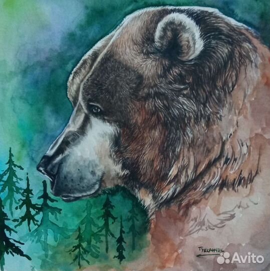 Картина акварелью триптих 