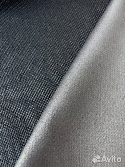 Шторы блэкаут рогожка (тёмный графит)