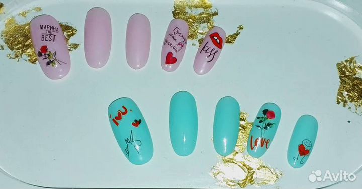 Накладные ногти с дизайном в наличии
