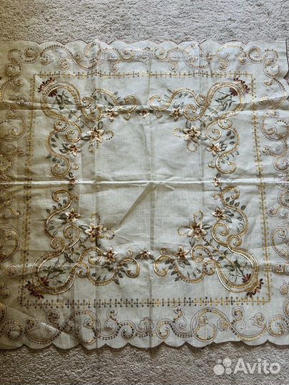 Скатерть льняная новая квадратная 85см