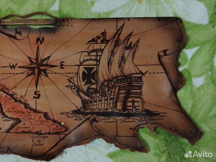 Панно из натуральной кожи