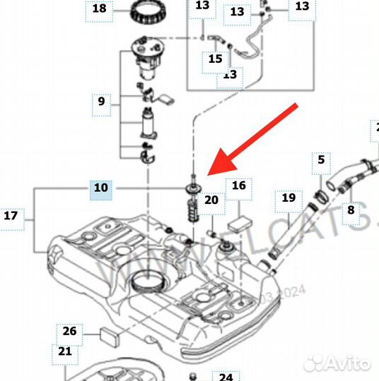 Фильтр топливных паров kia cerato 2004-2009