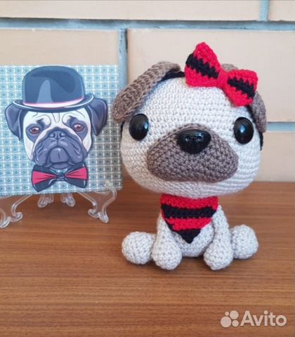 Мопс ручной работы