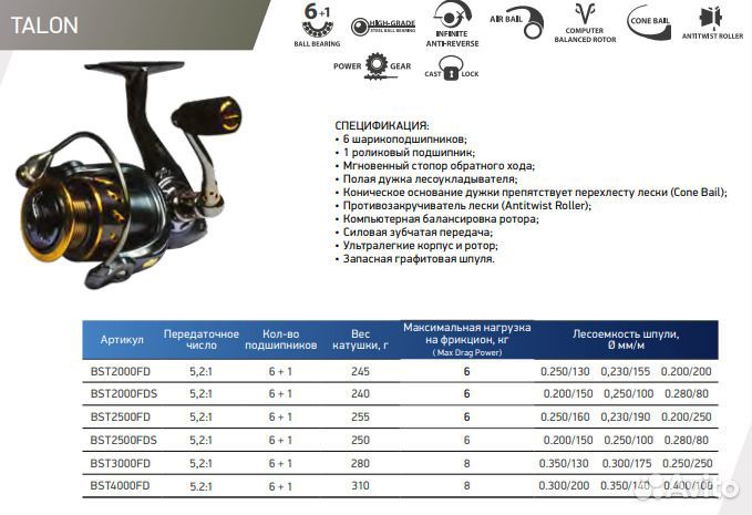 Катушка black side talon