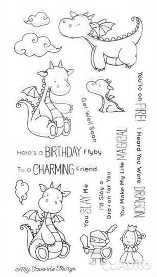 Набор штампов Драконы скрапбукинг