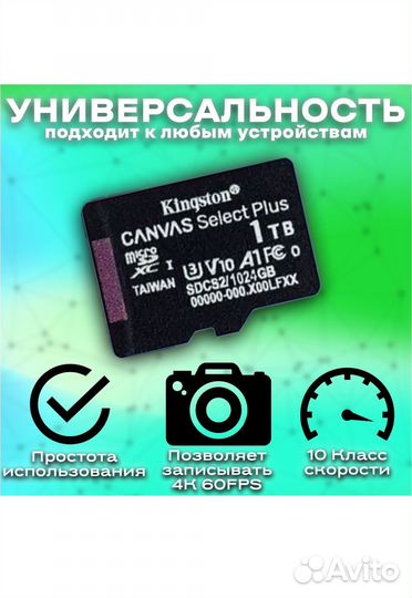 Карта памяти Kingstone MicroSD 1TB
