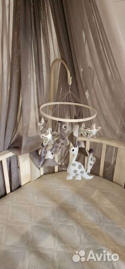 Детская кроватка трансформер круглая