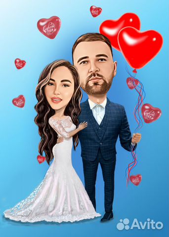 Шарж по фото на холсте