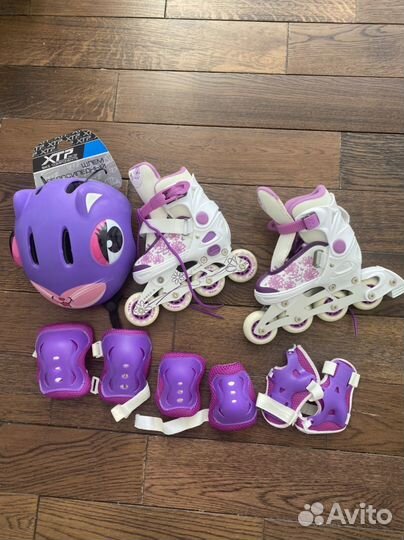 Роликовые коньки детские с защитой