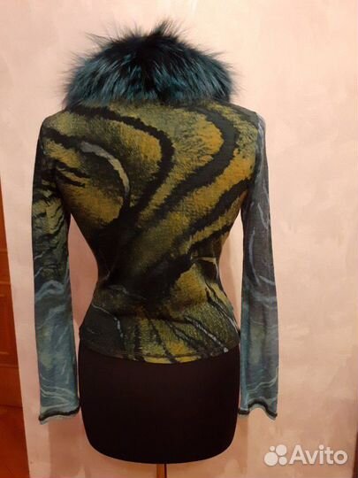 Шикарный кардиган Roberto Cavalli с мехом лисы