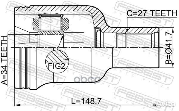 Шрус внутренний правый 34x41.7x27 1811-antrh