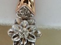 Золотые серьги и кольцо с бриллиантами Тюльпаны