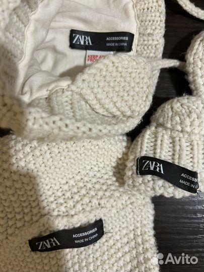 Шапка, снуд и варежки Zara