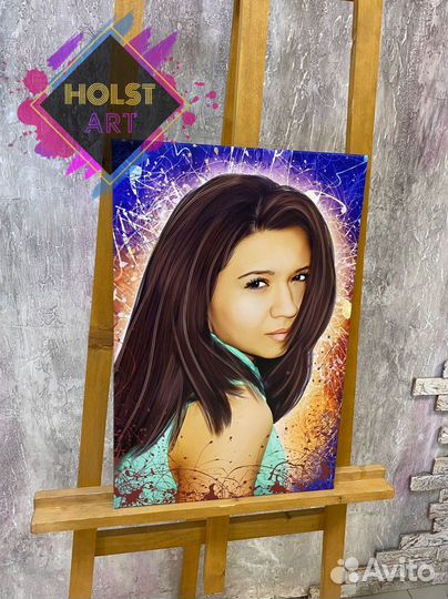 Портрет по фото на холсте