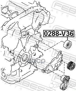 Ролик обводной 0288-V36 0288-V36 Febest