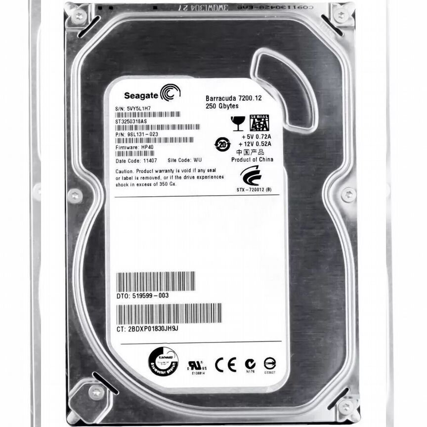 [519599-003] Жесткий Диск Hp 250gb Sata2 3,5" Hdd 519599-003