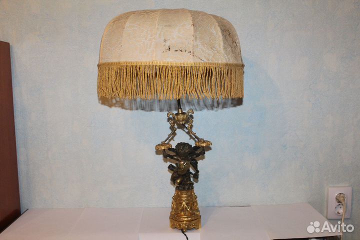 65 см. Бронзовая лампа. Рабочая. Франция. Нач 20в