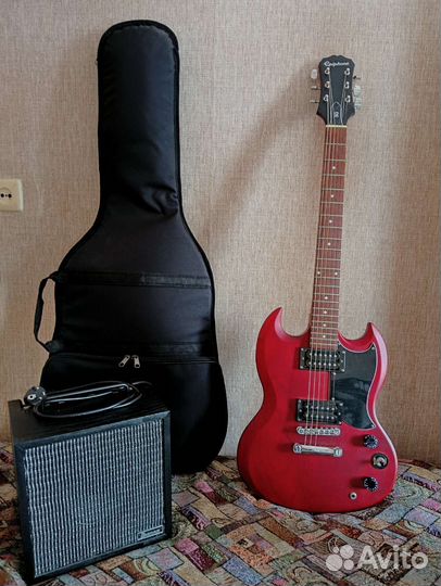 Электро гитара Epiphone SG с комбиком Ibanez