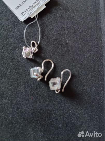 Серебряные серьги проба 925, камень «мистик»