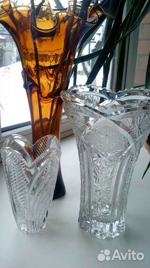 Вазы хрусталь цветное стекло