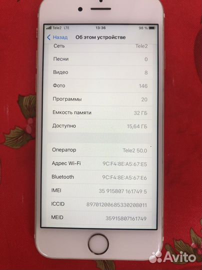 Телефон iPhone 6s