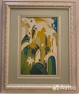 Картина ткань, акриловые краски по ткани, контуры