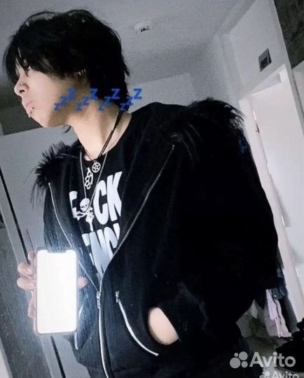 Зип худи с мехом rick owens type