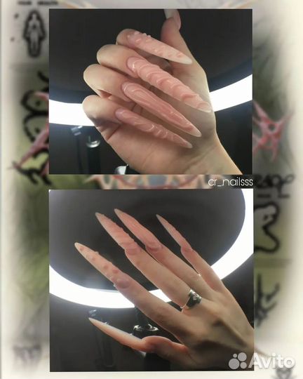 Маникюр наращивание ногтей