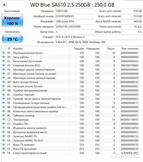 SSD 250GB WD Blue 2.5 SA510