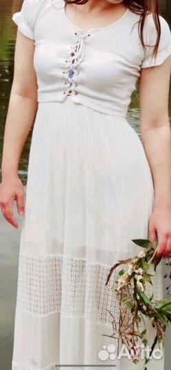 Белая юбка в пол летняя