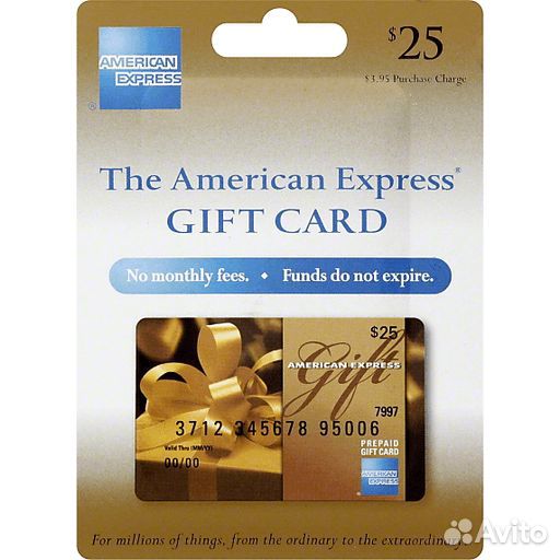 Виртуальная Карта AmEx American Express 25 дол
