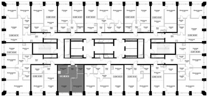 1-к. квартира, 43,9 м², 24/55 эт.
