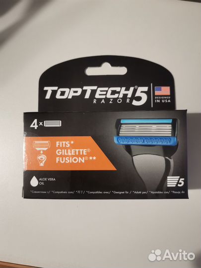 Кассеты Toptech Razor 5 аналог Gillette Fusion
