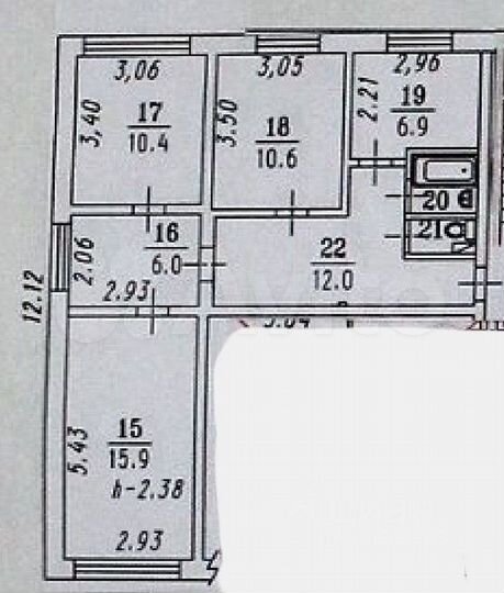4-к. квартира, 65 м², 1/5 эт.
