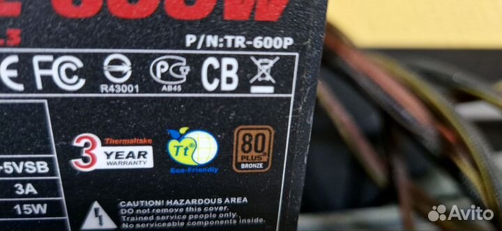 Блок питания thermaltake 600w 80+bronze
