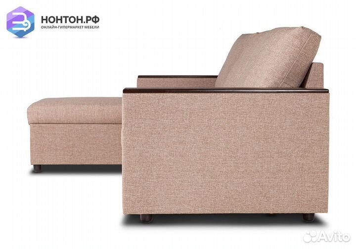 Диван угловой дельфин Тайлер светло-коричневый