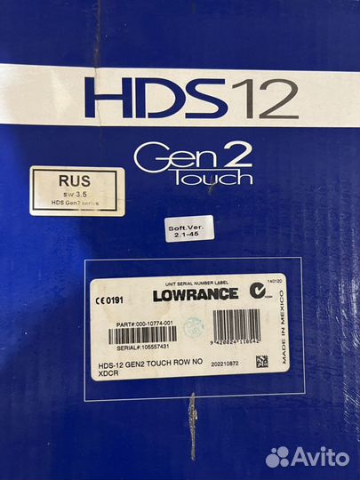 Эхолот Lowrance HDS 12 Gen2 touch + 2 Датчика