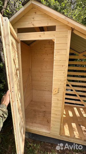 Туалет с дровником двускатный доставка