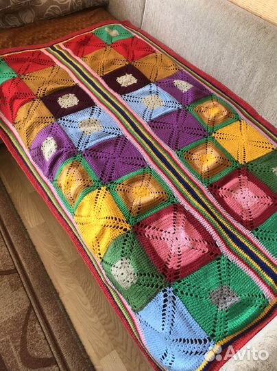 Плед вязаный ручная работа